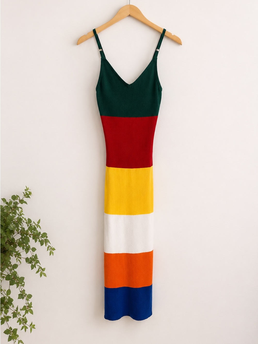 Runway7 Bodycon Colorblock Striped Knit Maxi Dress NWT